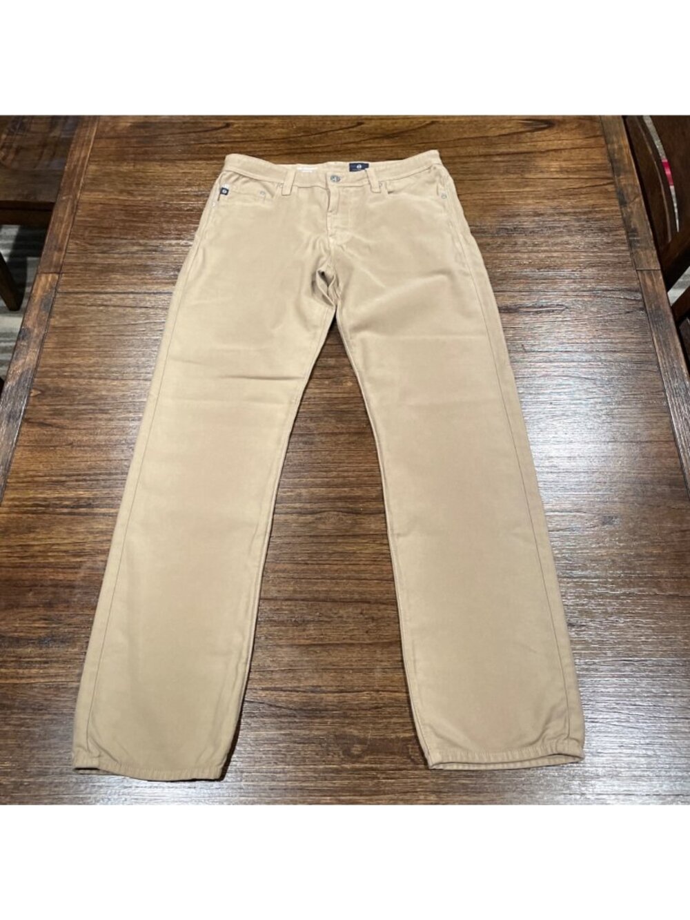 AG Graduate Tailored Leg Pant Mens 32x32 Slim Beige Khaki Casual Stretch Neutral